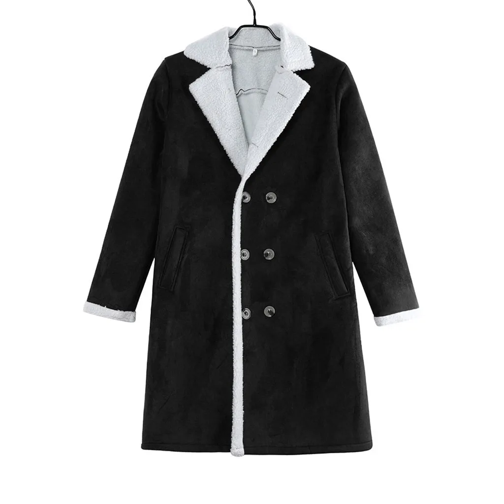 Brand Winter Men's Overcoat Classic Wool Coat Warm Winter Trench Long Outwear Button Suede Vintage Overcoat Coats#G8