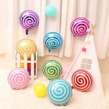 

5Pcs/lot Candy Foil Balloons 18 Inch Round Sweets Lollipop Balls Wedding Valentine's Day Kids Baby Shower Birthday Party Decorat