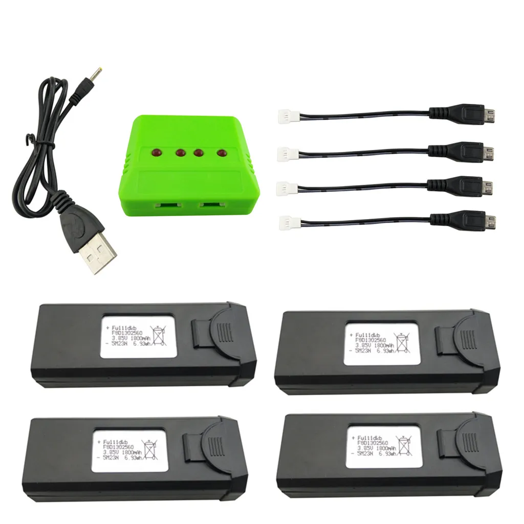 4 шт 3 85 V 1800mah литиевая батарея с 4-в-1 зарядное устройство для XS809S складной