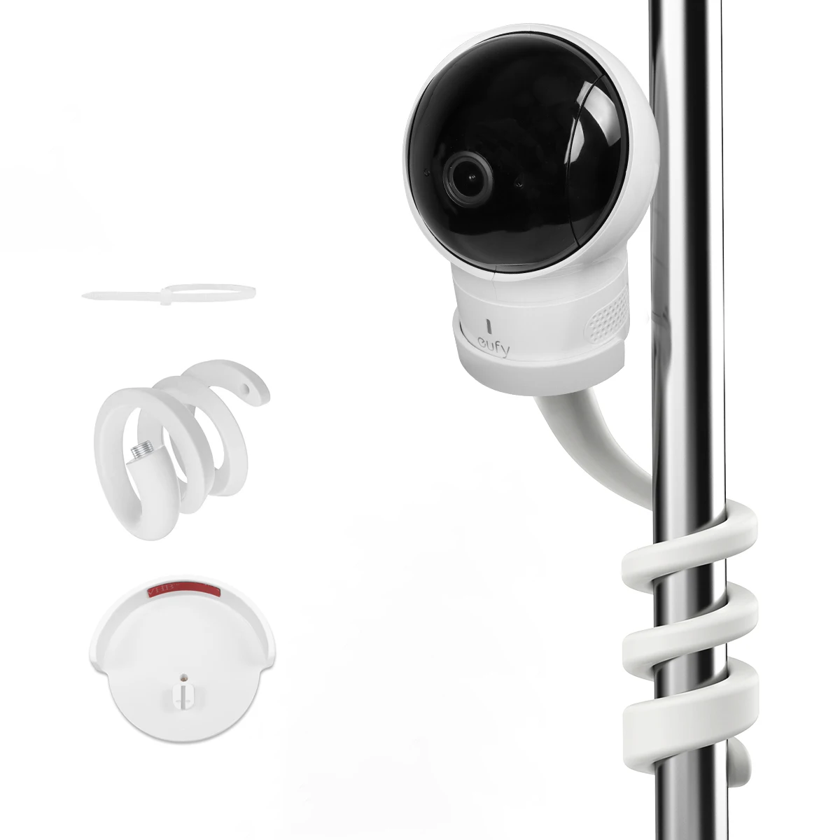 Supporto Per Telecamera Bianco - Gomma Antiscivolo, Avvolgimento In Rame | Per Baby Monitor Eufy - Foto 10