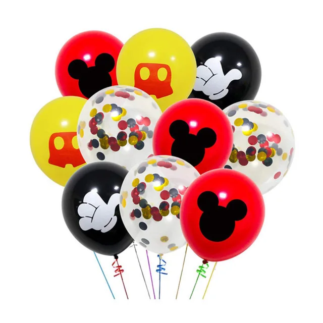 Mickey Mouse Theme Image Party Balloons Decoration Birthday Background Decor Baby Shower Supplies Children Party Supplies 10pcs Balloons-5