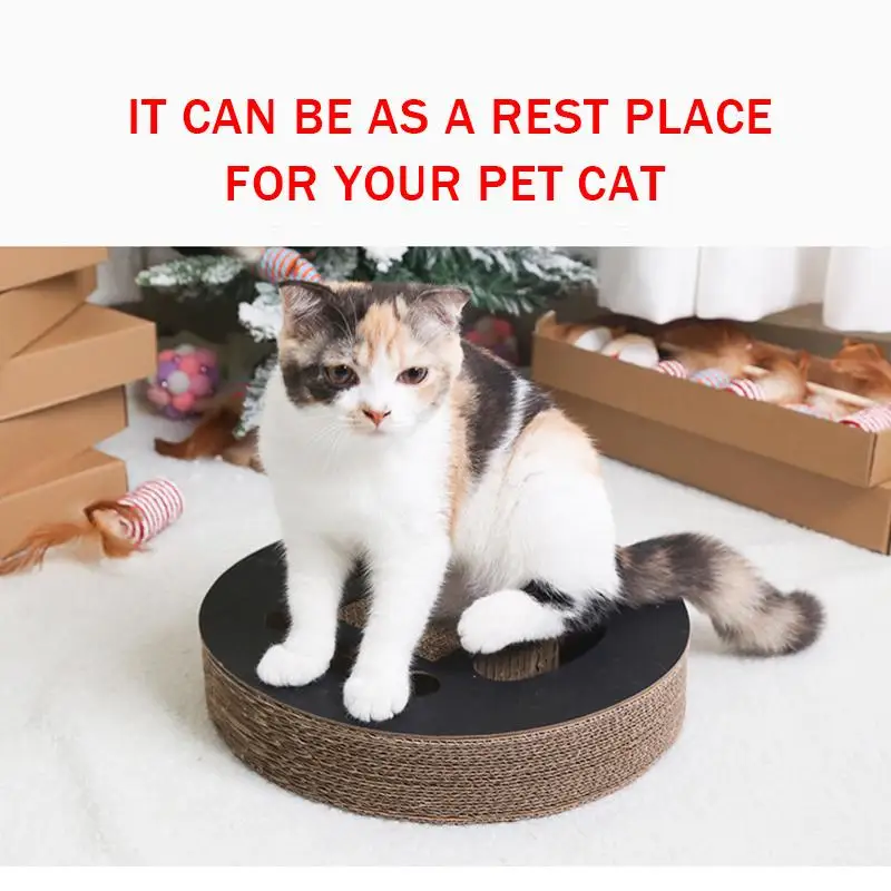 Кошка царапина доска Pet диск колокол мяч мульти отверстия износостойкие обучение гофрированной бумаги Измельчить коготь развлечения С Кошачьей Мятой