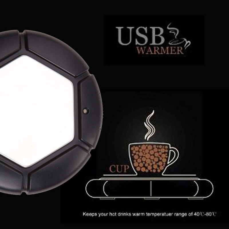Охлаждать usb подогреватель чашки чашка с USB кружка электрический нагреватель металлический Тепловая изоляционная панель Чай Кофе напитков теплее Офис Применение