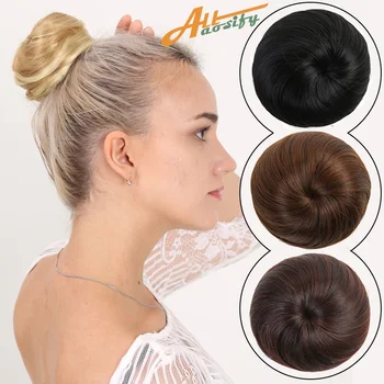 

Allaosify Straight Donut Chignon Rubber Band To Adjust The Tightness High Temperature Chemical Fiber Synthesis Chignon