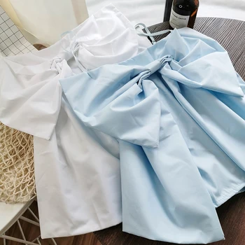 

2020 New Summer Sleeveless Camis Women Korean Style Cotton Wild Ladies Camis 2020 Summer New Bow Solid Color Women Clothing