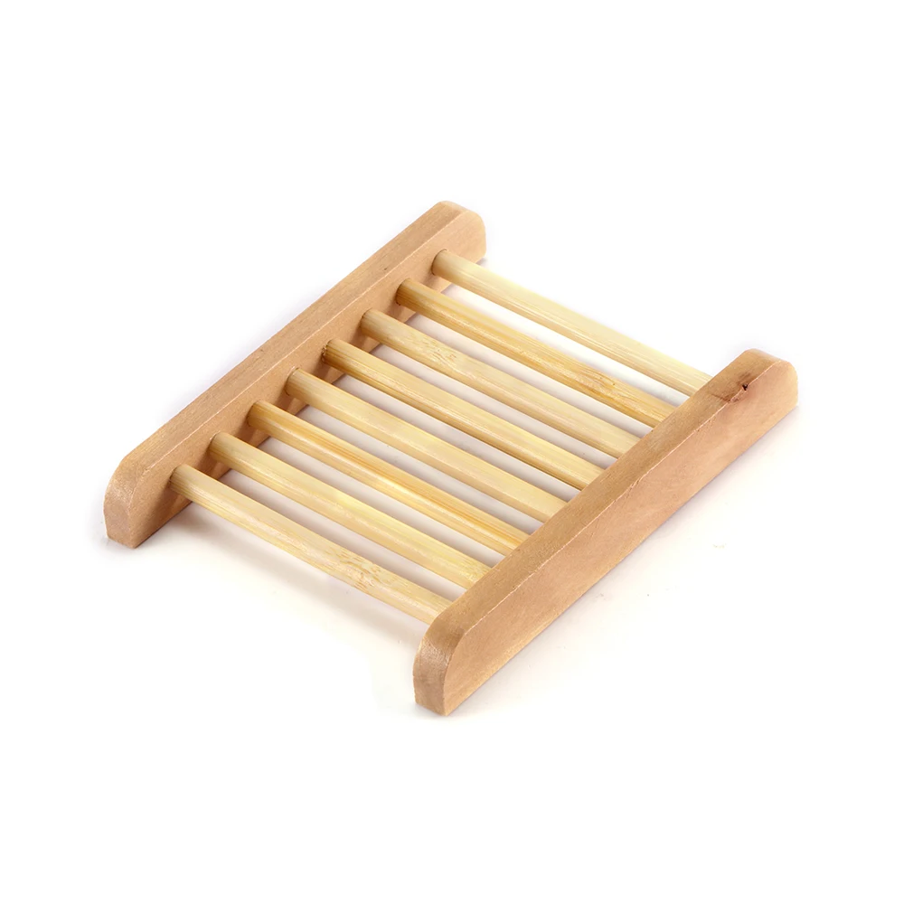 

New Useful 12*9cm Natural Wood Strong Bathroom Soap Dish Drain Tray Holder Sponge Plate Home Storage Rack