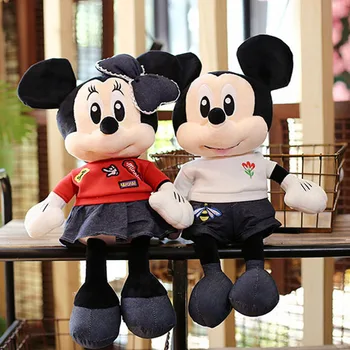 

New Mickey&Minnie Mouse Plush Doll Toy Cute Soft Dressing Mickey Minnie Stuffed Doll Cushion Pillow Appease Toys for Kids Gift