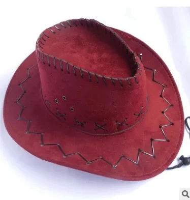 Мужская Женская Ковбойская ковбойская шляпа, ретро Солнцезащитная шляпа, обжимные солнцезащитные кепки - Цвет: Красный
