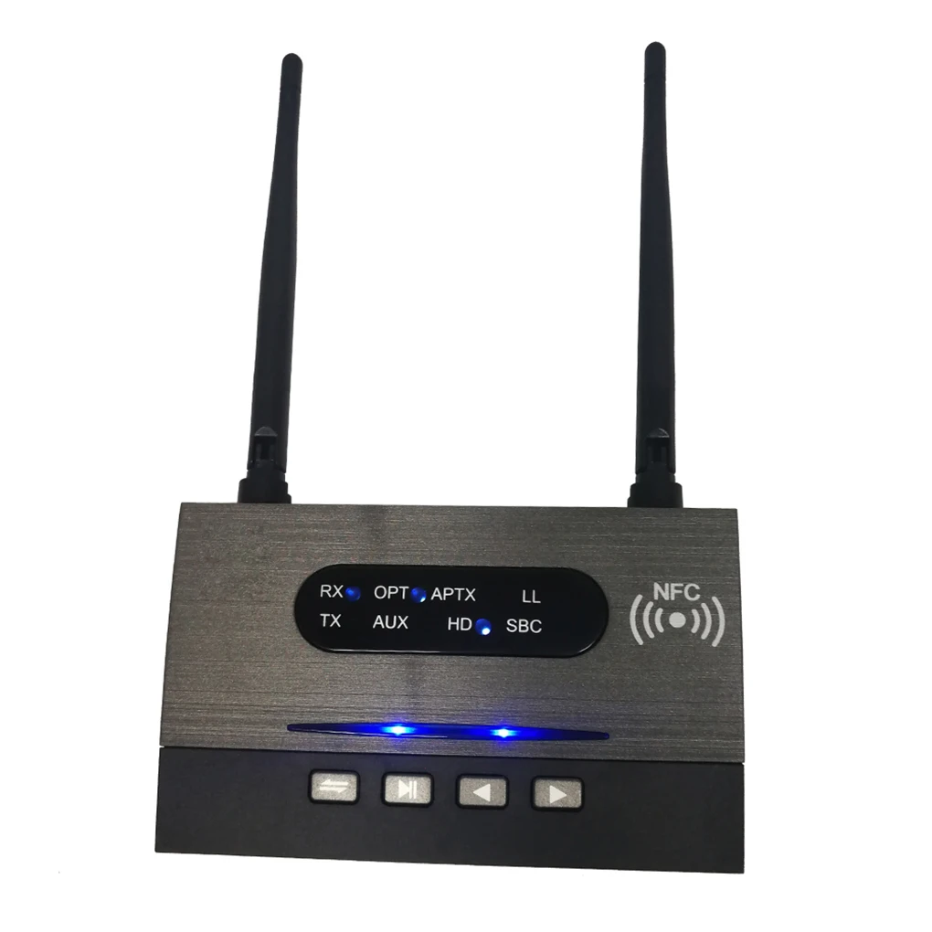 

NFC 262ft/80m Long Range Bluetooth 5.0 Transmitter Receiver Music Audio Adapter Low Latency aptX HD Spdif RCA AUX 3.5mm TV