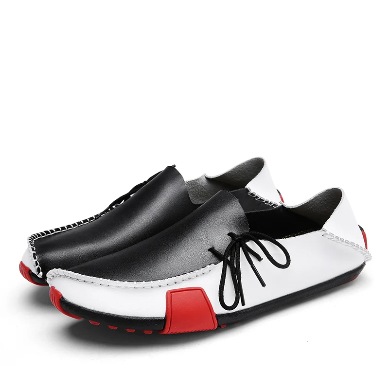 

2022 Summer Fashion Loafers Men Shoes Leather Red Sole Hand-made Autumn Driving Comfortable High Quality Soft Large Size 46 47