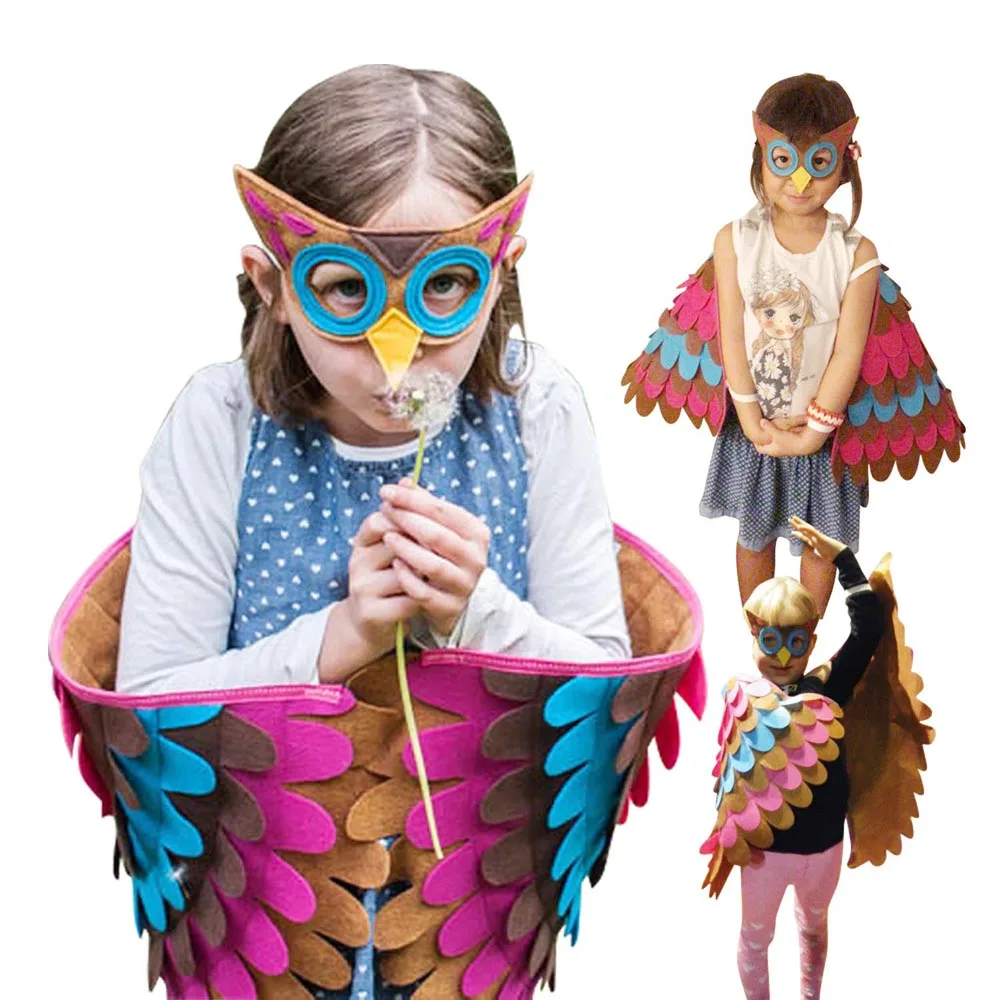 Детский костюм на Хэллоуин крылья с маской Haloween мягкий экологически чистый