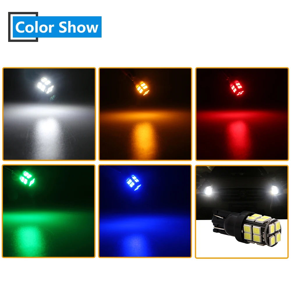 500X24 v w5w T10 2835 20 SMD 194 168 Авто 20 светодиодный светильник для номерного знака габаритный сигнал 400LM белый/синий/красный/зеленый/янтарный смешанный цвет