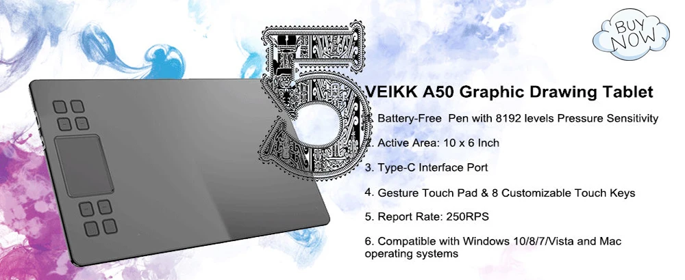 VEIKK S640 графический планшет OSU 6X4 дюймов с бесплатной ручкой ...