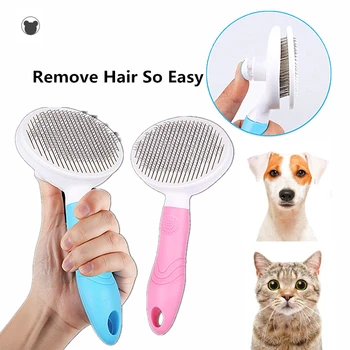 

Pet Comb Self Cleaning Brush Professional Grooming Brush for Dogs and Cats,Quick Clean Short and Medium Hair Removal Accessories