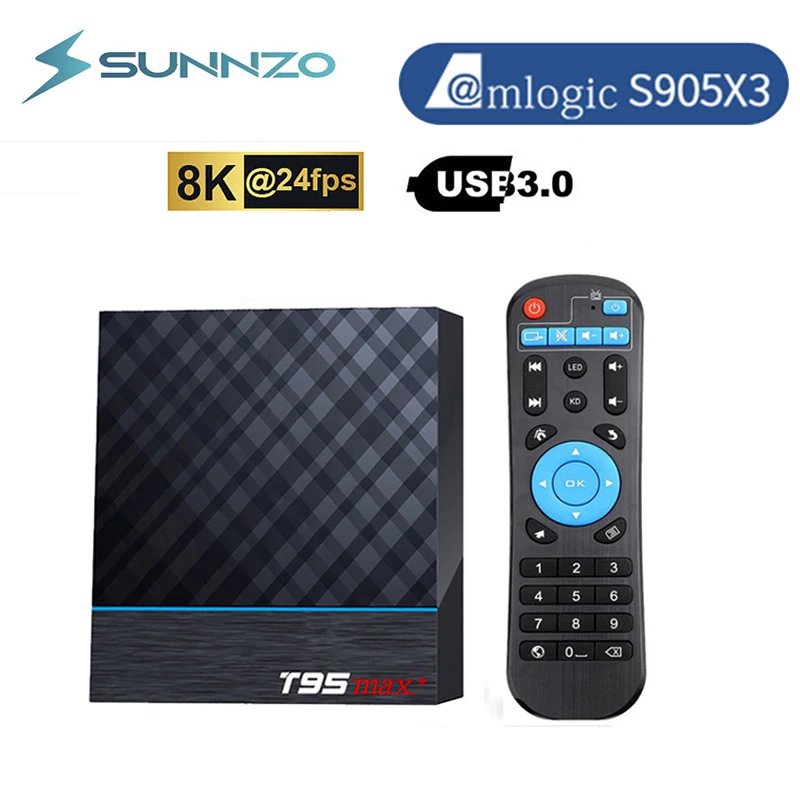 T95 max plus Smart TV Box Android 9.0 Amlogic S905X3 8K 4GB 64GB Google Play Set Top Box Media Player 2.4G&5.8G Dual Wifi T95MAX