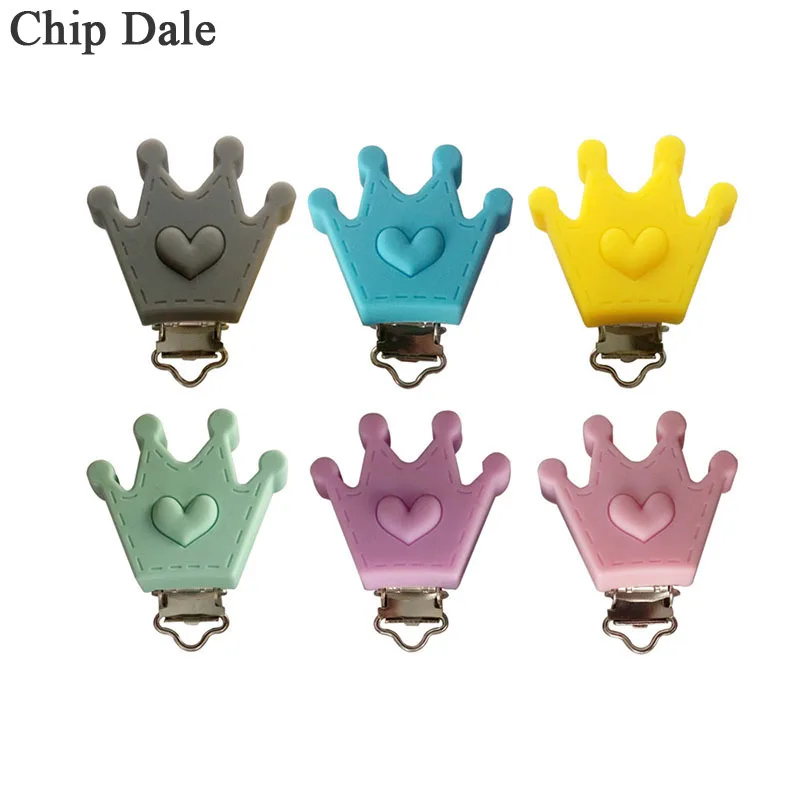 

1pcs Baby Pacifier Clip Crown Shape Silicone Dummy Clips Safe Anti Fall Holder Newborn Infant Feeding Accessories
