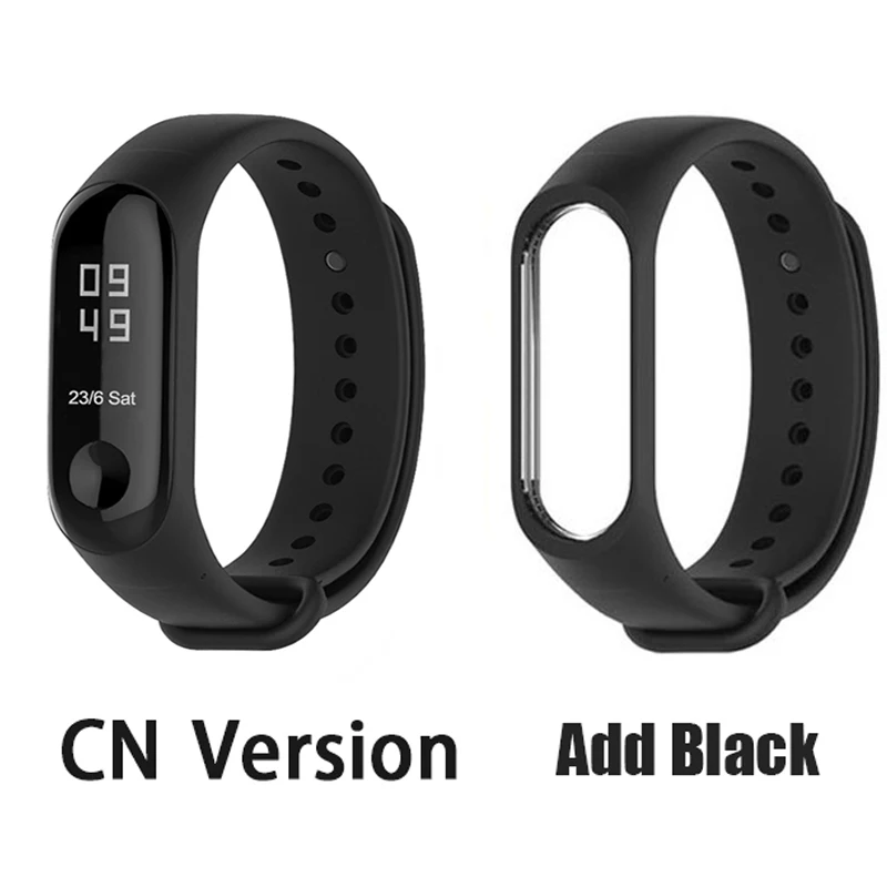 CN add black strap Xiaomi Mi группа 3 4 глобальная Версия смарт-Браслет фитнес-браслет часы 3 большой сенсорный экран сообщение время сердечно - Цвет: CN add black strap
