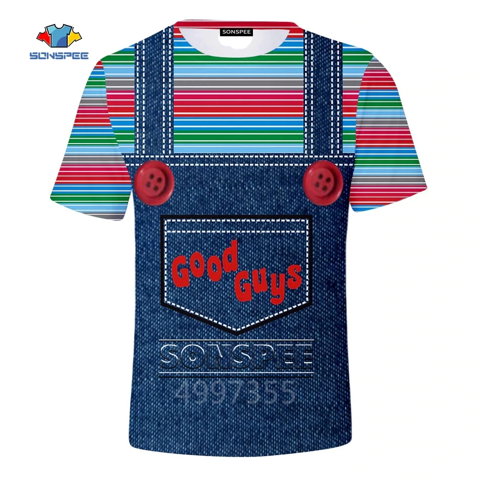 

SONSPEE The evil Good Guys toy Clothing Parent-child Children Kids Boys Girl Short Sleeve tshirt T Shirt halloween Chucky Child