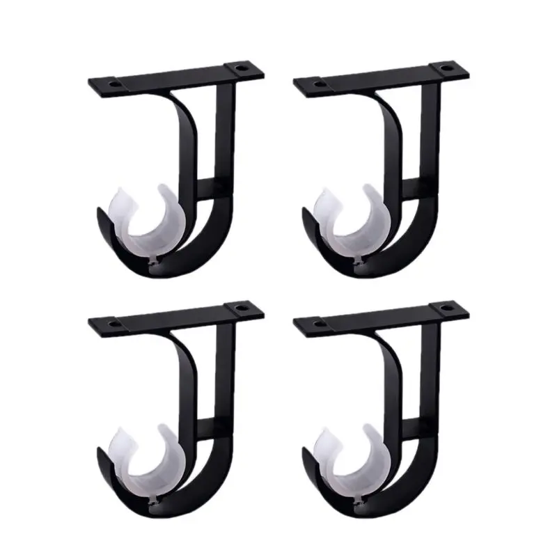 

4pcs Iron Curtain Rod Brackets Roof Mounted Window Hardware Holder Home Decor