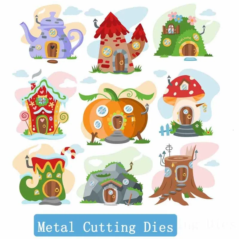 106*96 мм Мультяшные пряничные домики для вырезания скрапбукинга металлическая