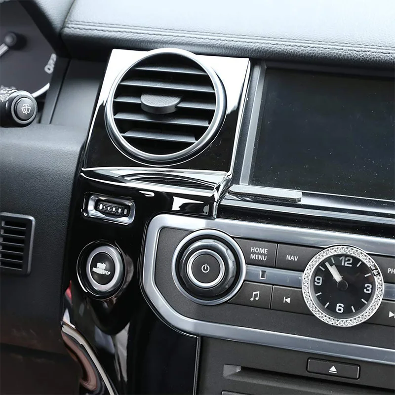 2 шт. для Land Rover Discovery 4 LR4 2010- для LHD аксессуары ABS Глянцевая черная центральная консоль AC Розетка крышка Накладка наклейка