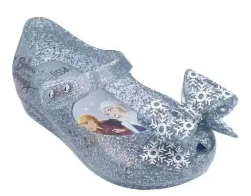little silver Mini Melissa Ultragirl оригинальные девичьи желеобразные сандалии с узлом-бабочкой детские сандалии детская пляжная обувь Нескользящая Meliss SH19111 - Цвет: little silver