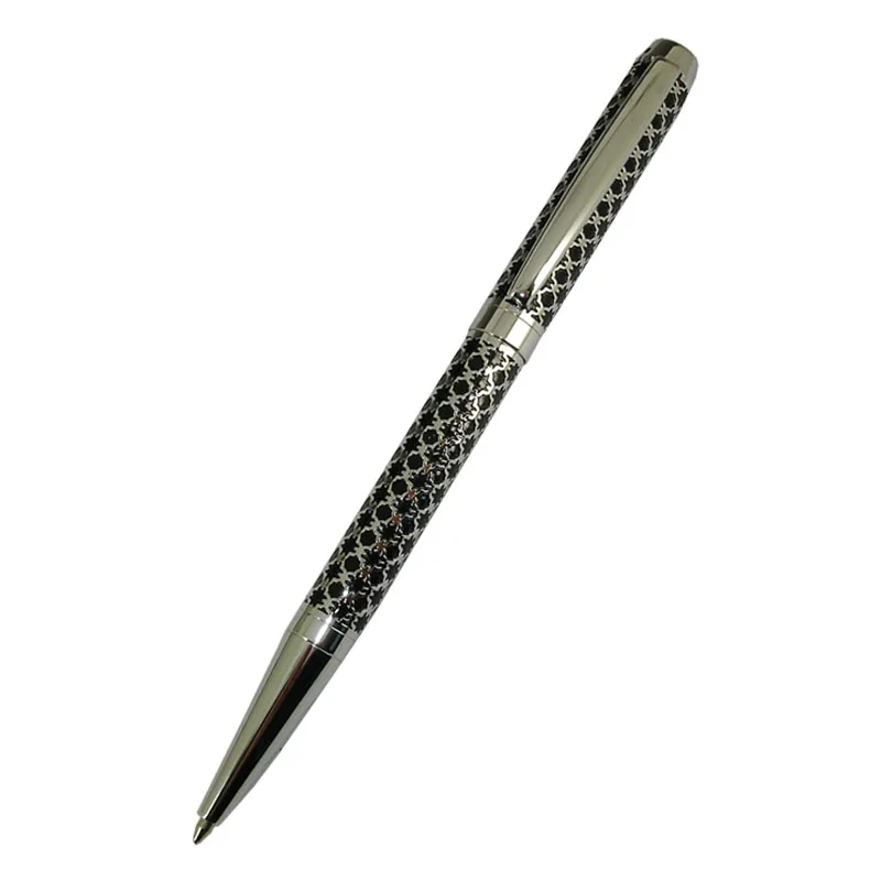 Unique Design Brass Ballpoint Pen Embossing Pattern 28g with Brand Refill Metal Slim Unisex