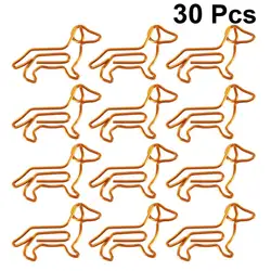 Lot de 30 pinces à papier en or, dessin animé, personnalisation créative, forme spéciale, Orange 