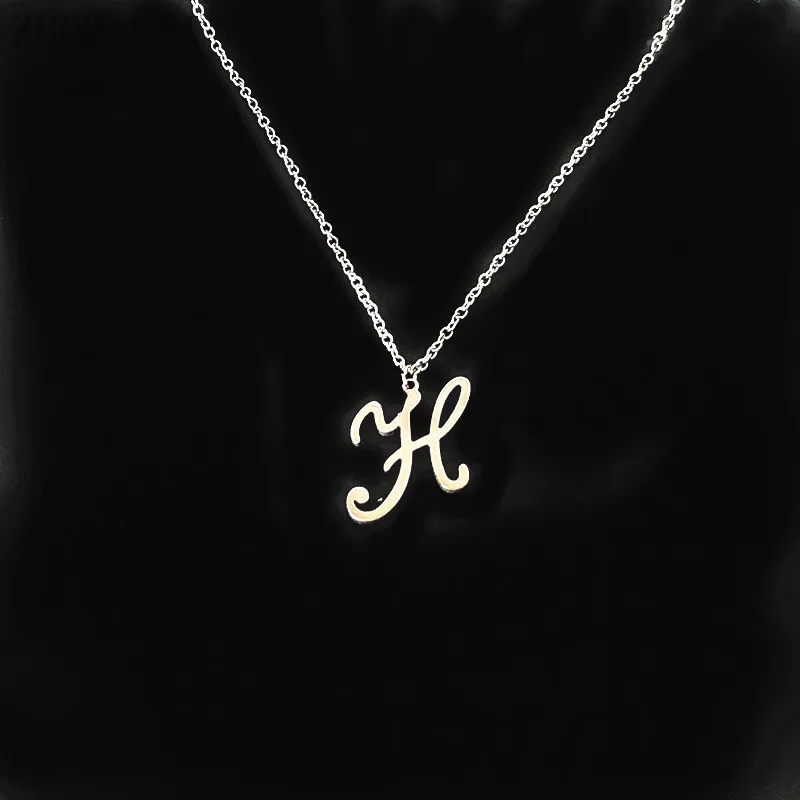 

New Tiny Old English Initial Necklace A-Z Letter Pendants All 26 English Cursive Monogram Custom Name Letters Necklaces