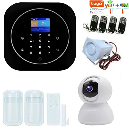 

Wireless wifi & GSM alarm system RFID tag home security alarm kit tuya smart APP built in siren