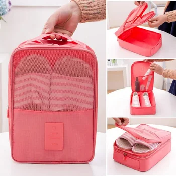 

Women New Women Shoes Storage Travel Bag Portable Organizer Mesh Solid Bag Shoe Sorting Pouch Hold 2 Pairs Waterproof 6 Colors