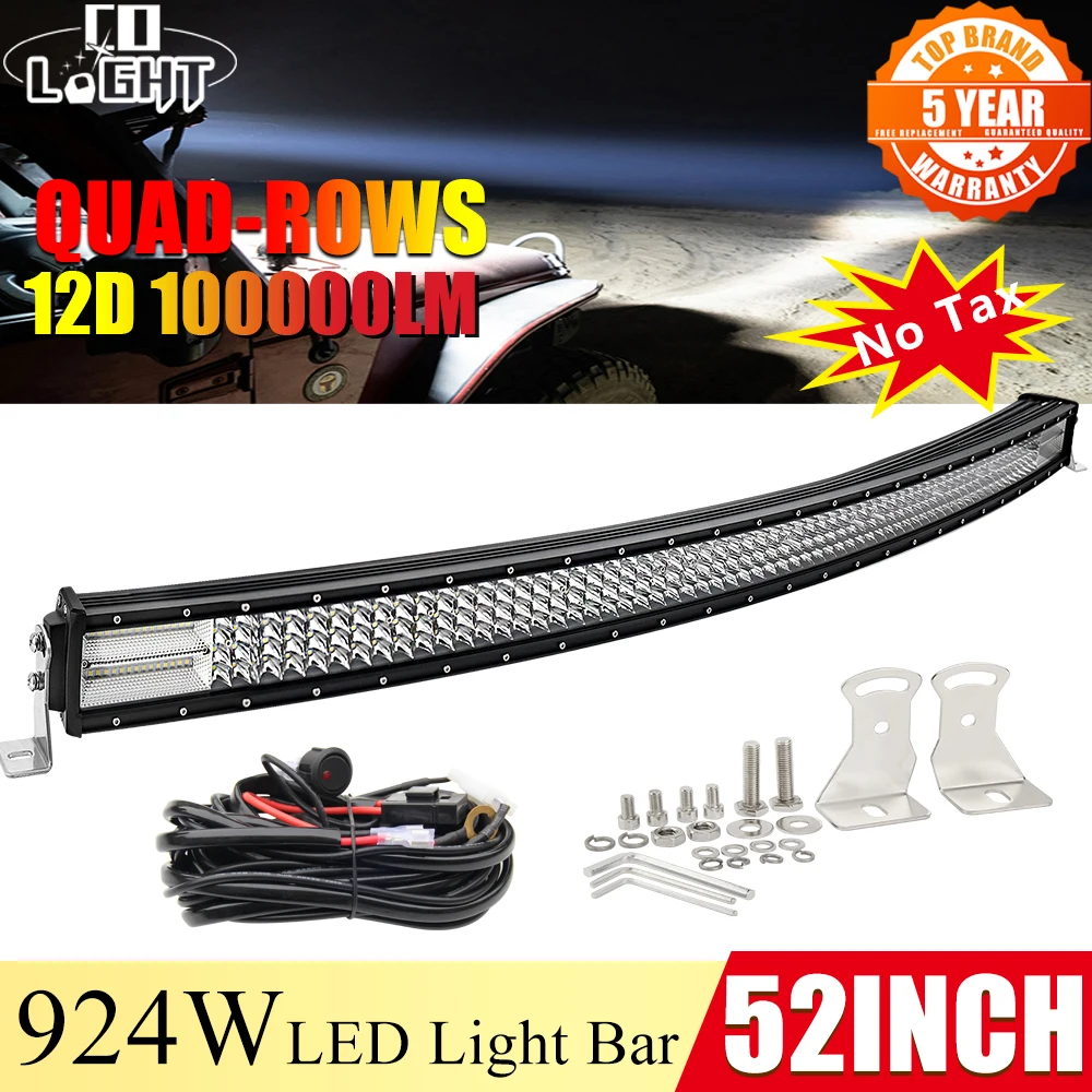 

CO LIGHT 52" 12D LED Light Bar 100000LM 4-Rows Combo Beam Offroad 4x4 Led Bar Driving Work Light for Niva Truck ATV 4WD 12V 24V