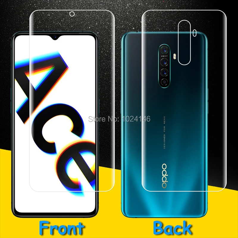 Front / Back Full Coverage Clear Soft TPU Film Screen Protector For Oppo Realme X2 Pro / Reno Ace 6.5"(Not Tempered Glass