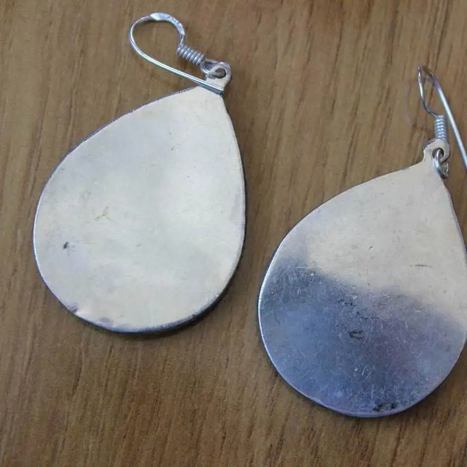 Un Paio Di Orecchini A Goccia Tibetani In Argento Tibetano Fatti A Mano. - Italia - Foto 6