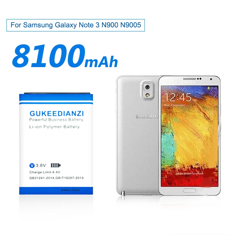 GUKEEDIANZI Note3 телефон Батарея для samsung Galaxy Note 3 N900 N9006 N9005 N9000 N900A N900T N900P Батарея B800BE B800BC 8100 мА-ч