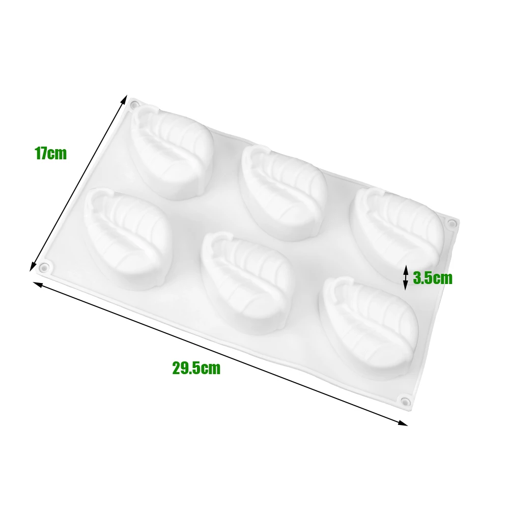 Silicone Mold 3D Leaf Shape 6 Cavity DIY Handmade Soap Molds Tools Making Supplies
