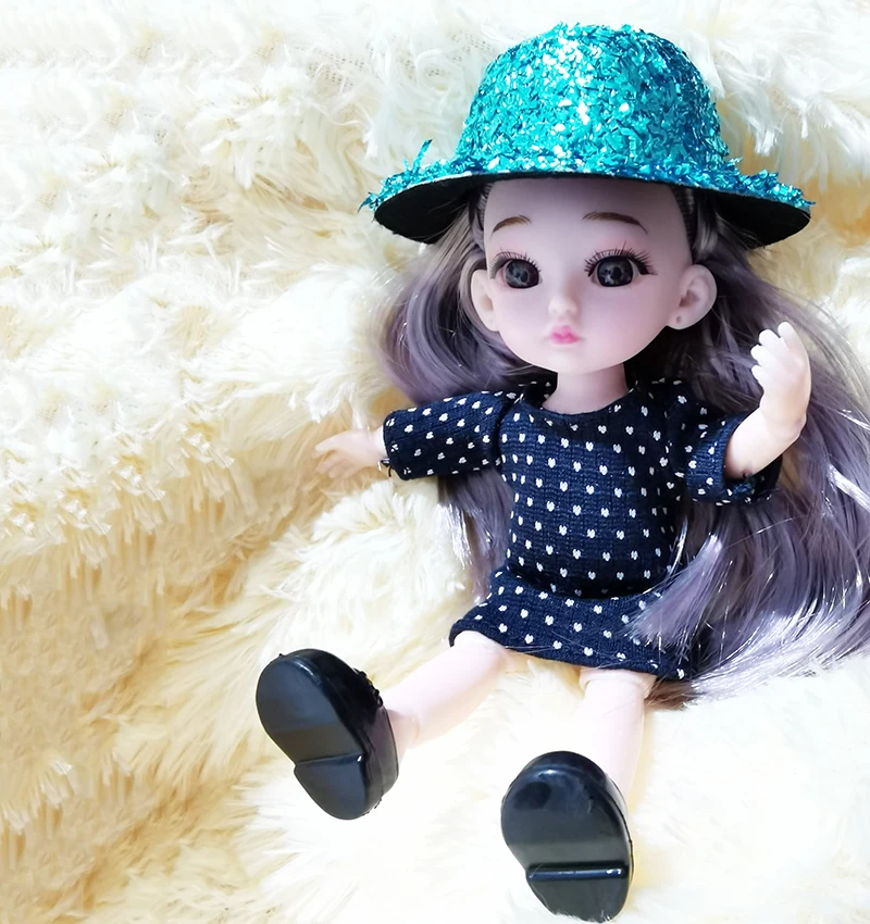 K Новинка, 16 см, Bjd кукла, 13 шарниров, для девочек, детское мини тело с 3D глазами, голова, 1/8, куклы с одеждой, детские игрушки, аксессуары - Цвет: K