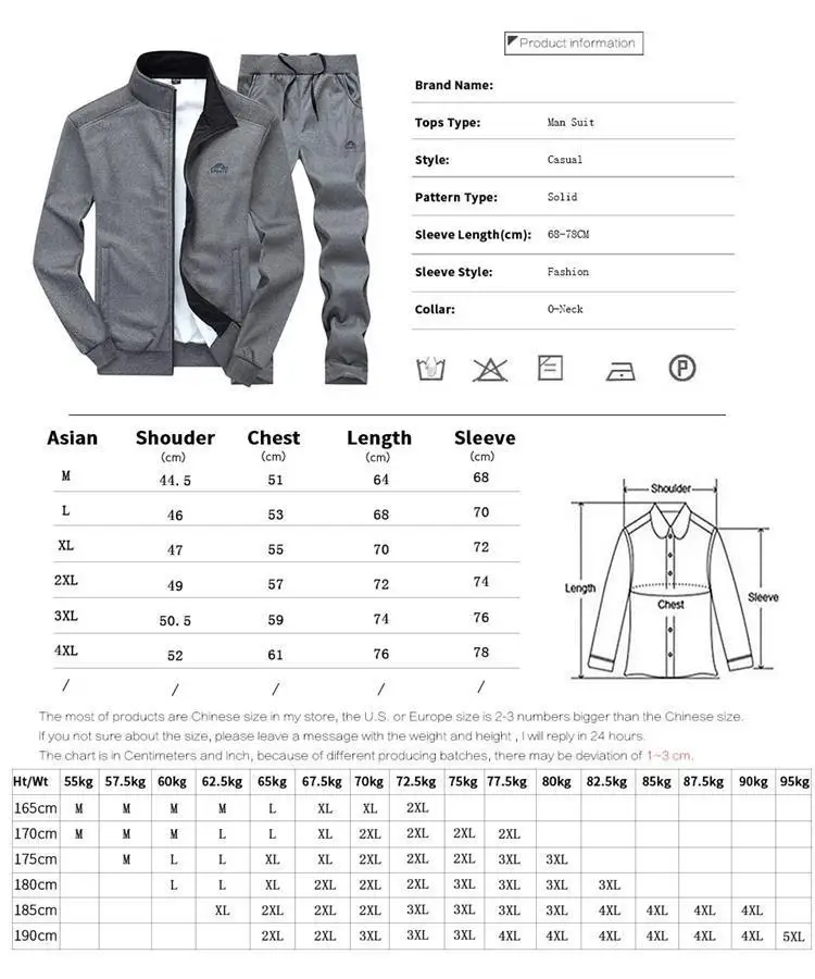 OLOEY Men's Sportswear Sets Spring Autumn Male Casual Stand Collar Tracksuit Men 2 Piece Sweatshirt+ Sweatpants Set