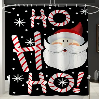 

Christmas Santa Claus Shower Curtain Set Shower Curtains Toilet Mat Set Bath Mat Set Non-slip Toilet Covering Mat Set Bathroom