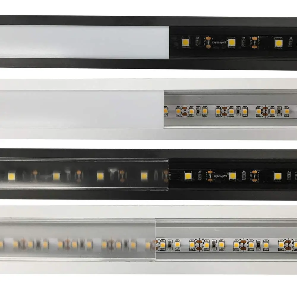 U образный профиль из черного алюминия 0 5 м для светодиодной ленты 3528 5050