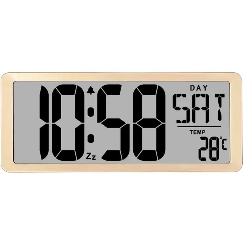 LED Digital Wall Clock Large Number Time Display Alarm Clock with Date Temperature Table Desk Watch Electronic Clocks Home Decor 