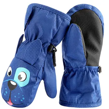 

Toddler Kids Waterproof Winter Thicken Warm Gloves Cute Cartoon Dog Rabbit Print 3D Ears Anti-Slip Elastic Snow Ski Mittens 1-8