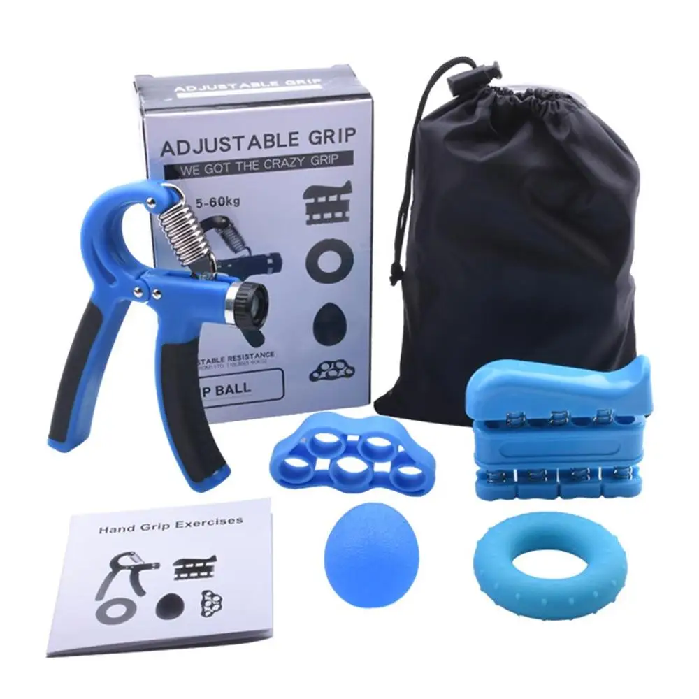 

5Pcs/Set Hand Grip Strengthener Workout Kit Adjustable Hand Gripper Ring Finger Exerciser Band For Rehabilitation