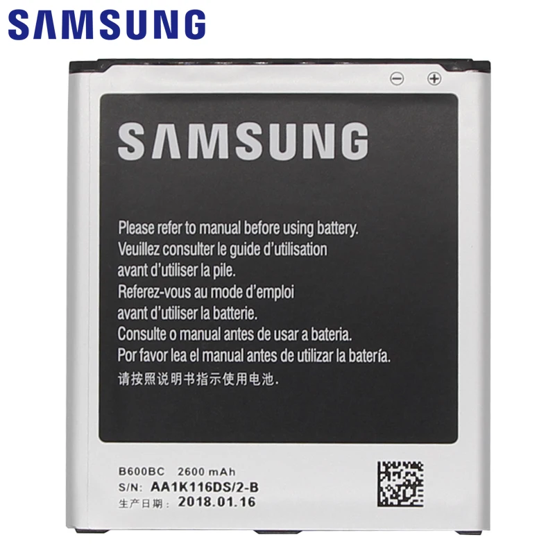 SAMSUNG Original Replacement Phone Battery 2600mAh B600BC B600BE For Samsung GALAXY S4 I9500 I9502 GT-I9505 I9508 I959 With NFC