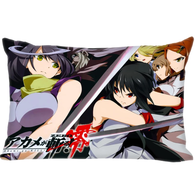 

New Akame ga Kill! Anime Pillow Cover Bedroom Home Office Decorative Pillowcase Square Zipper Pillow cases Satin Soft Fabric