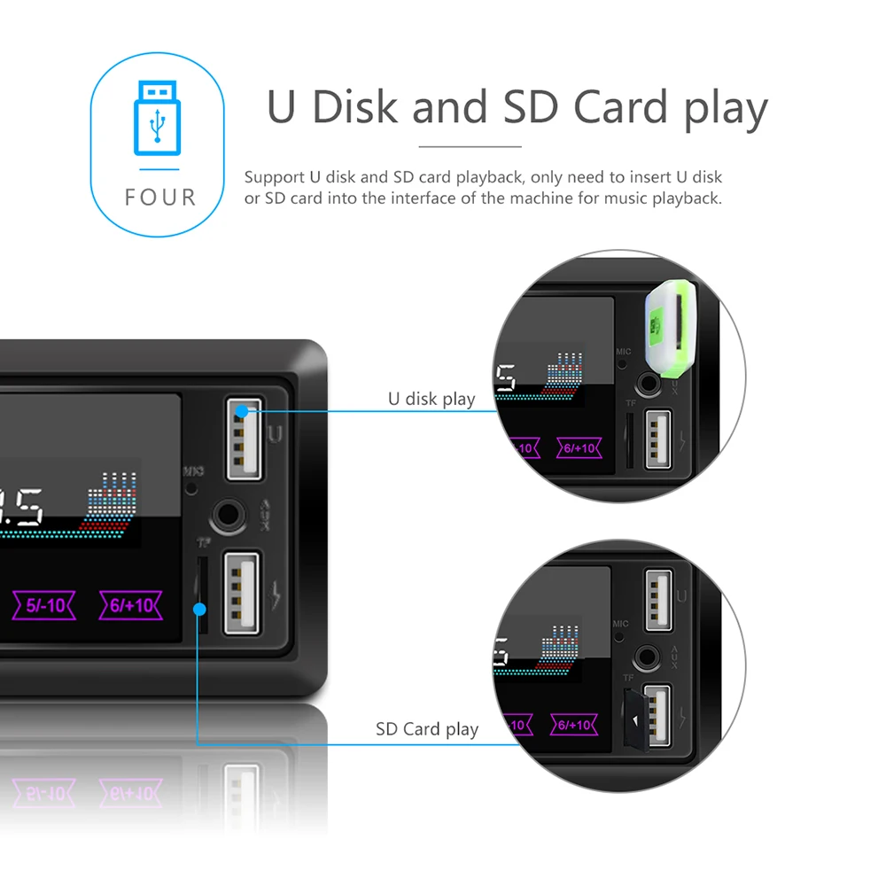 M10 плеер с сенсорным экраном двойной USB автомобильный Bluetooth Mp3 плеер красочный светильник карта U диск радио Интегрированная машина пульт дистанционного управления