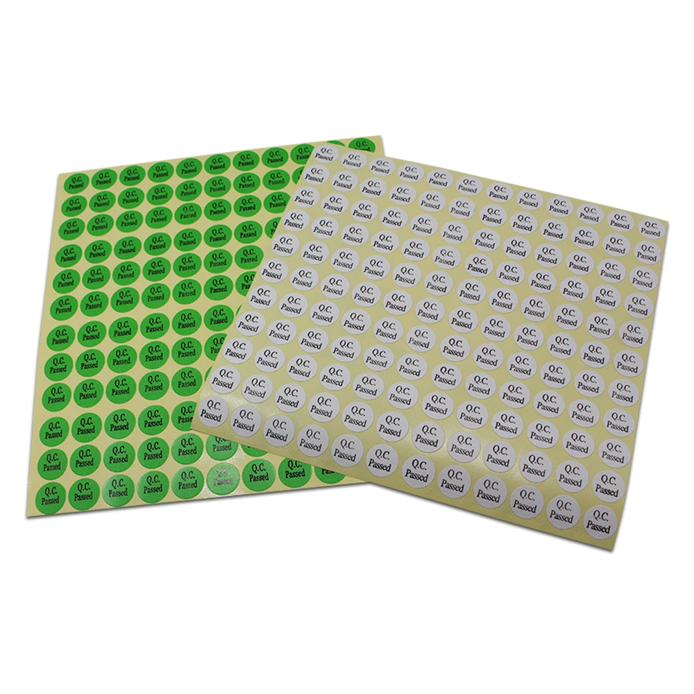 

99000Pcs/Lot 1.3cm DHL Factory Goods Quality Stickers Paper Round QC Passed Logo Characters Label 0.51" Diameter Event Labeling