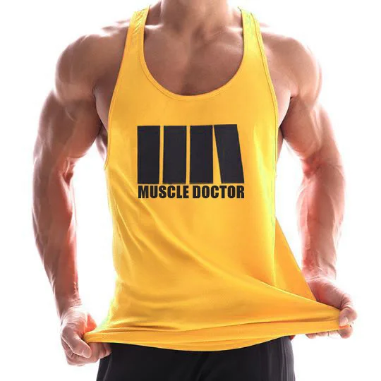 Muscle Dr. Brothers, корейский стиль, свободный, корейский стиль, спортивный жилет, мужской, чистый хлопок, для бега, i-образный жилет, настраиваемый