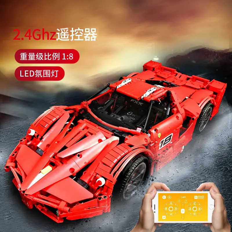 Yeshin 13085 гонщики Ferrared Enzo Super Car совместимые 8653 Technic 1:8 масштаб спортивный автомобиль строительные блоки кирпичи игрушки