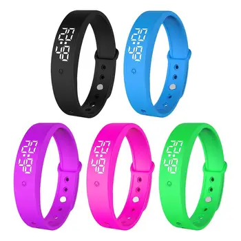 

DC 5V V9 Body Temperature Monitor Thermometer Vibration Alarm Wristband Smart Bracelet Wristbands Silicone Vibration Motor